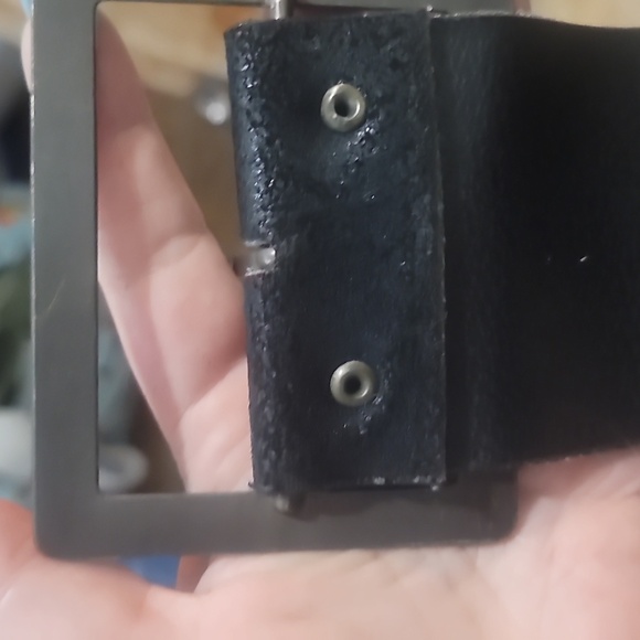 vintage oversized Black Gold Studded grommet Belt bohemian - Picture 4 of 6